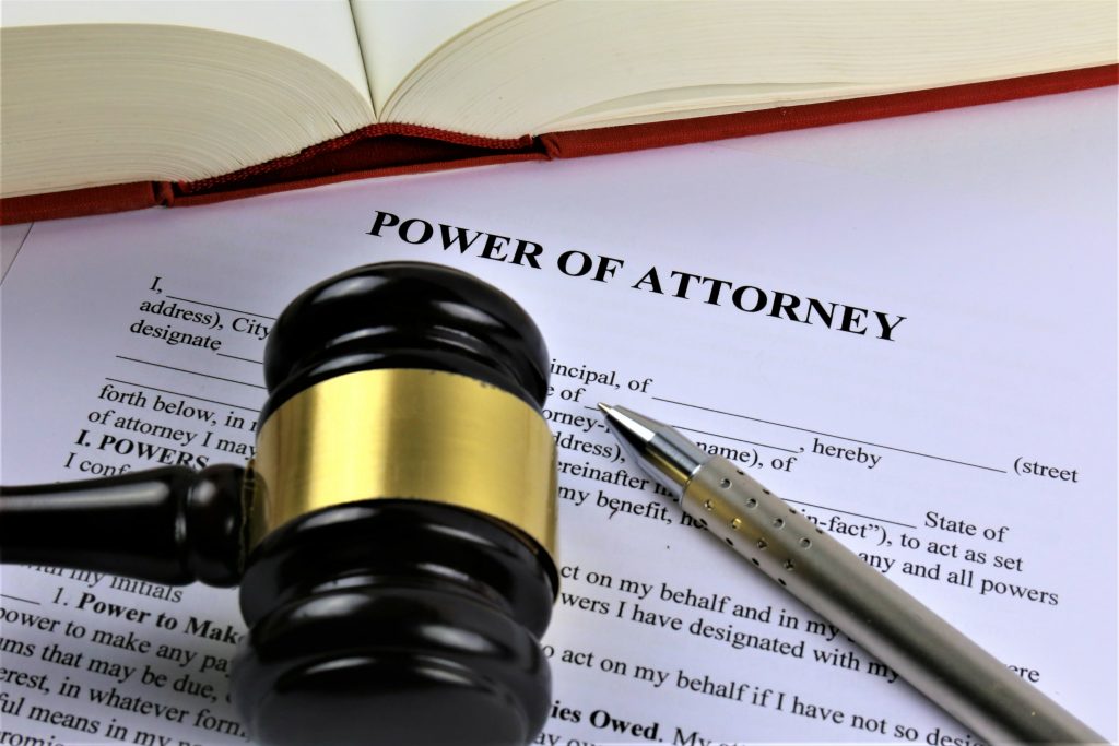 an concept image of a power of attorney